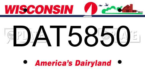 DAT5850 Wisconsin License Plate