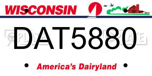 DAT5880 Wisconsin License Plate