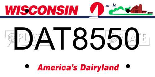 DAT8550 Wisconsin License Plate
