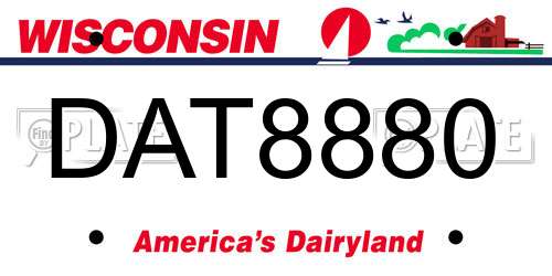 DAT8880 Wisconsin License Plate