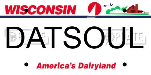 DATSOUL Wisconsin License Plate