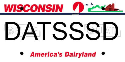 DATSSSD Wisconsin License Plate