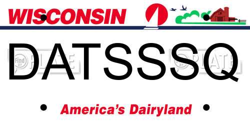 DATSSSQ Wisconsin License Plate