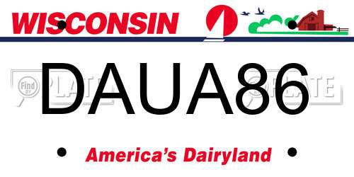 DAUA86 Wisconsin License Plate