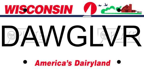 DAWGLVR Wisconsin License Plate