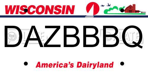 DAZBBBQ Wisconsin License Plate