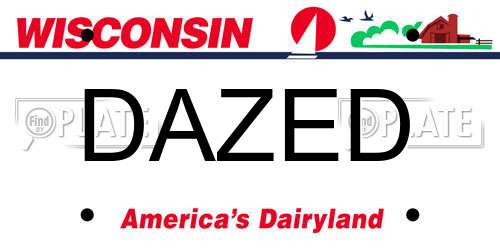 DAZED Wisconsin License Plate