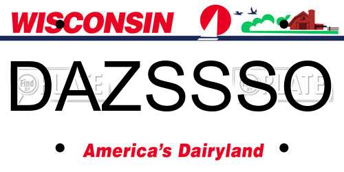 DAZSSSO Wisconsin License Plate