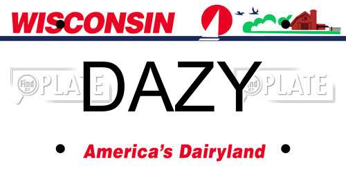DAZY Wisconsin License Plate