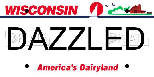 DAZZLED Wisconsin License Plate