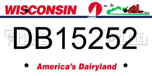 DB15252 Wisconsin License Plate