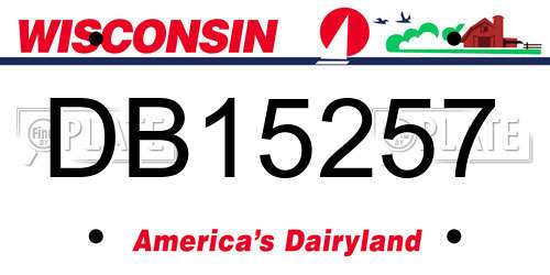 DB15257 Wisconsin License Plate