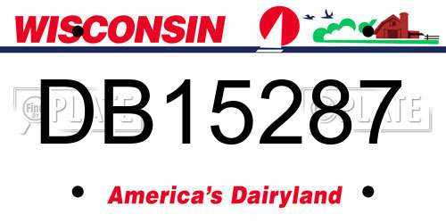 DB15287 Wisconsin License Plate