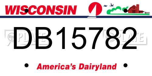 DB15782 Wisconsin License Plate