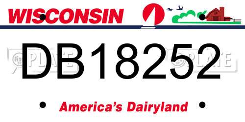 DB18252 Wisconsin License Plate
