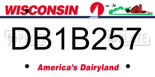 DB1B257 Wisconsin License Plate