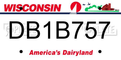 DB1B757 Wisconsin License Plate