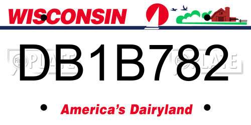 DB1B782 Wisconsin License Plate