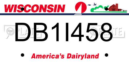DB1I458 Wisconsin License Plate