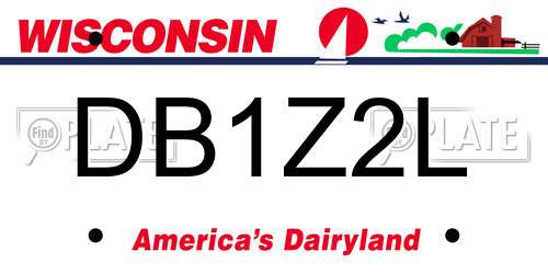DB1Z2L Wisconsin License Plate