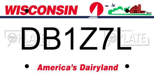 DB1Z7L Wisconsin License Plate