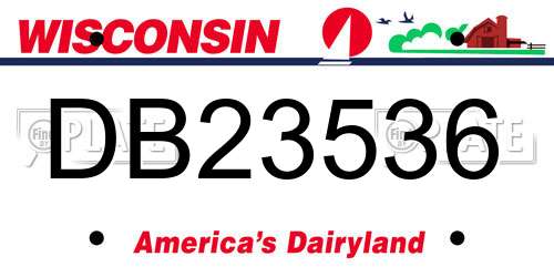 DB23536 Wisconsin License Plate