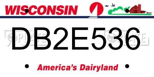 DB2E536 Wisconsin License Plate