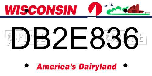 DB2E836 Wisconsin License Plate