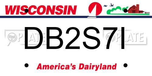 DB2S7I Wisconsin License Plate