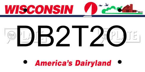 DB2T2O Wisconsin License Plate