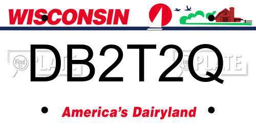 DB2T2Q Wisconsin License Plate