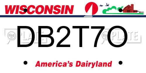 DB2T7O Wisconsin License Plate