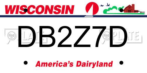 DB2Z7D Wisconsin License Plate