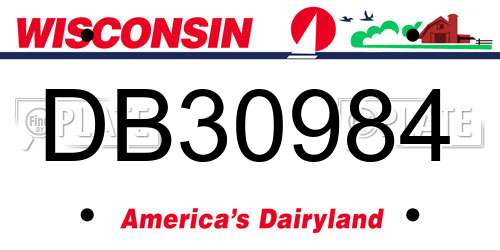 DB30984 Wisconsin License Plate