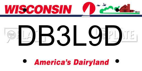 DB3L9D Wisconsin License Plate
