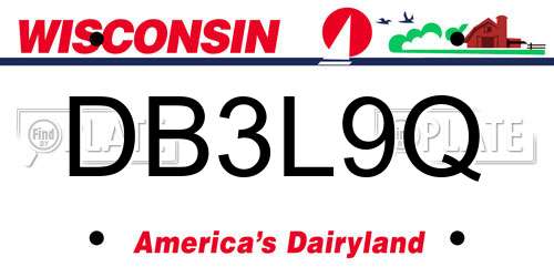 DB3L9Q Wisconsin License Plate
