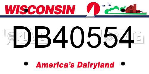 DB40554 Wisconsin License Plate