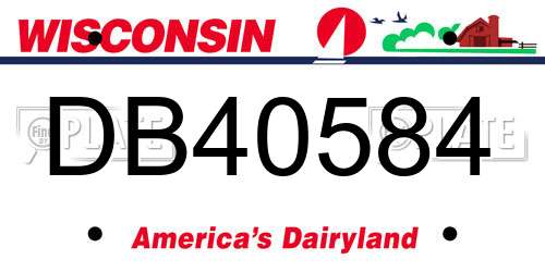 DB40584 Wisconsin License Plate