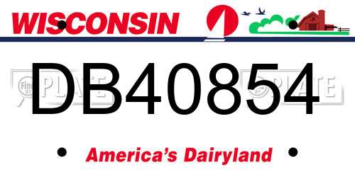 DB40854 Wisconsin License Plate