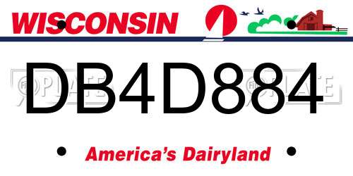 DB4D884 Wisconsin License Plate