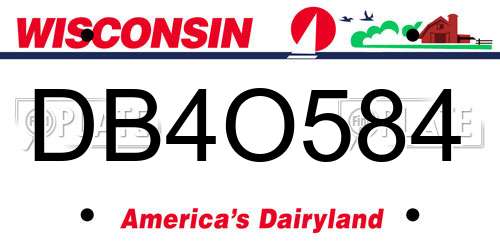DB4O584 Wisconsin License Plate