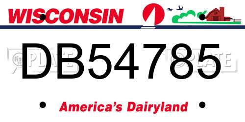 DB54785 Wisconsin License Plate