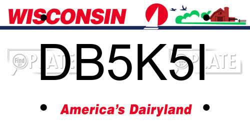DB5K5I Wisconsin License Plate