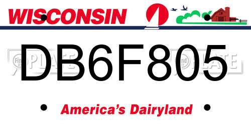 DB6F805 Wisconsin License Plate