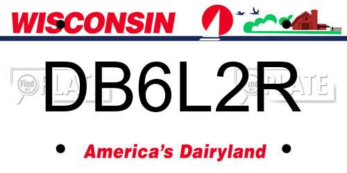 DB6L2R Wisconsin License Plate