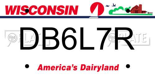 DB6L7R Wisconsin License Plate