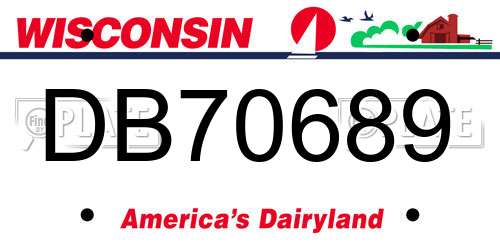 DB70689 Wisconsin License Plate