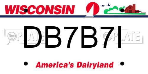 DB7B7I Wisconsin License Plate