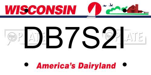 DB7S2I Wisconsin License Plate
