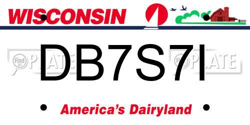 DB7S7I Wisconsin License Plate